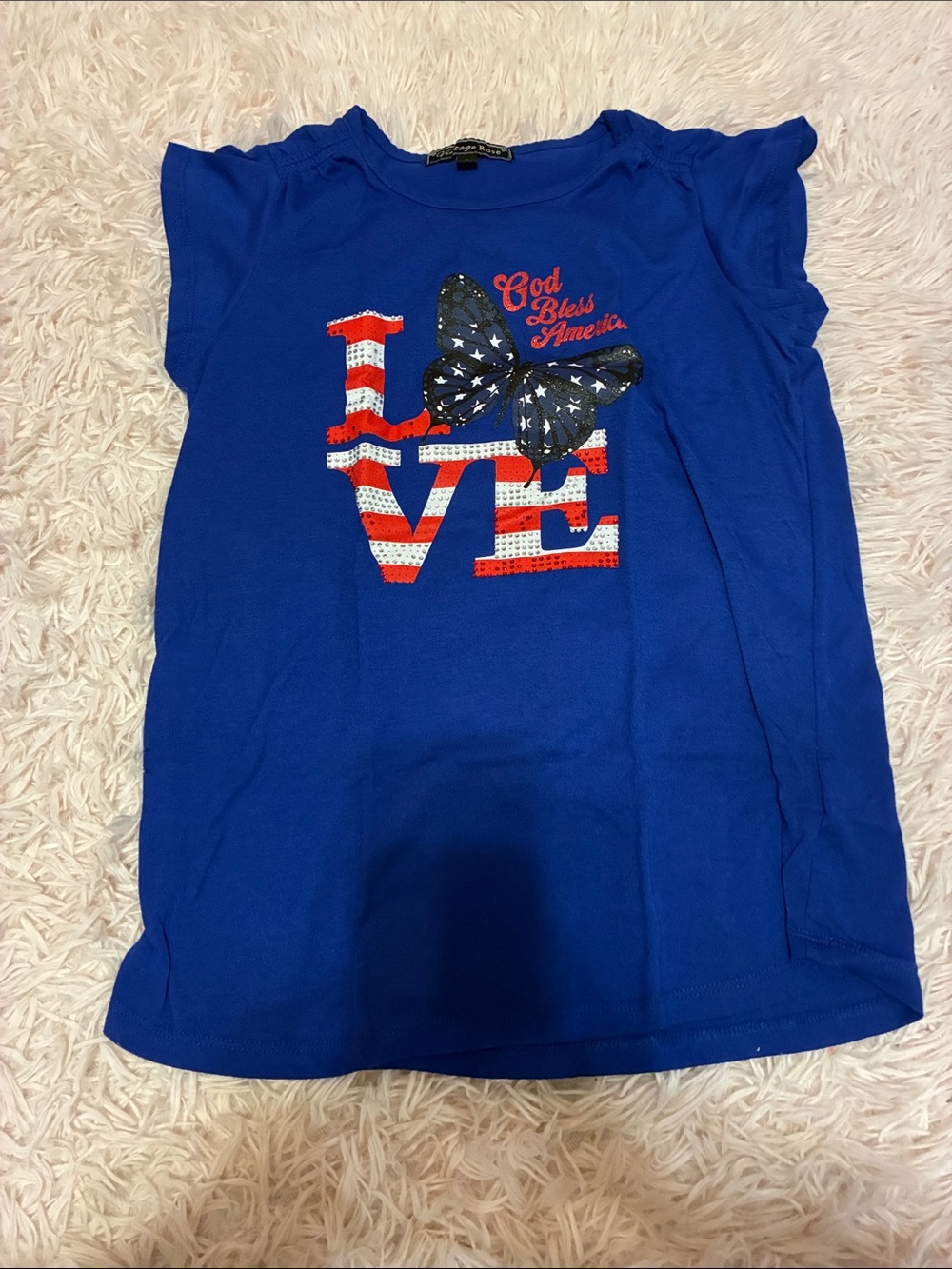 Woman 'LOVE' Patriotic Graphic Short Sleeve Tee